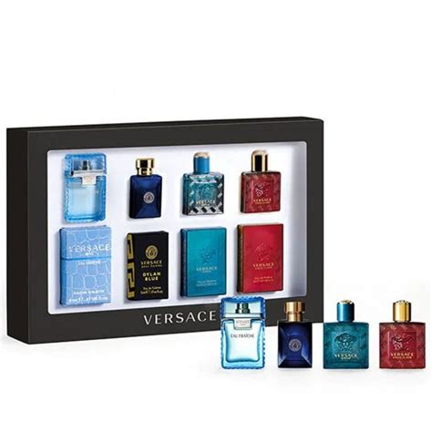 versace miniature men's collection set|Versace gift set with backpack.